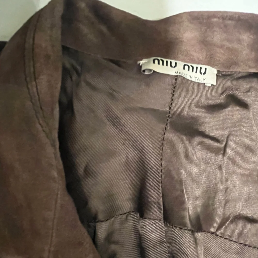Miu Miu Chcolate Brown Suede Trench Coat - Picture 2 of 6